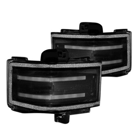 Handson LED Spot Light Towing Mirror Lenses for 2017-2018 Ford F-250, Amber & White HA2622106